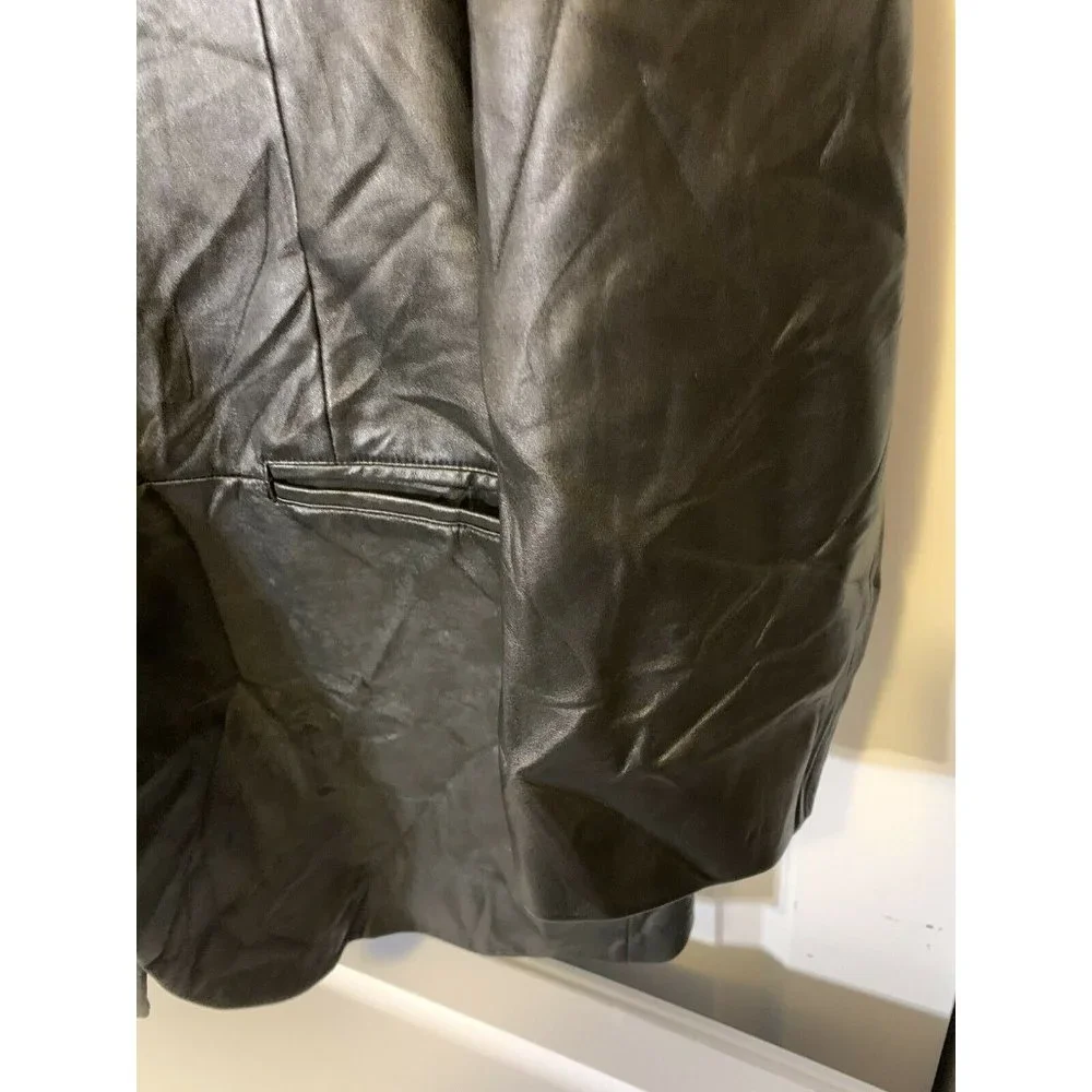 MURANO Men’s Sz XL‎ Black Leather Jacket Lamb Skin
